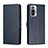 Leather Case Stands Flip Cover Holder H02X for Xiaomi Redmi Note 10 Pro 4G Blue