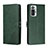 Leather Case Stands Flip Cover Holder H02X for Xiaomi Redmi Note 10 Pro 4G Green