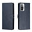 Leather Case Stands Flip Cover Holder H02X for Xiaomi Redmi Note 10 Pro Max Blue