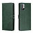Leather Case Stands Flip Cover Holder H02X for Xiaomi Redmi Note 10T 5G Green