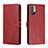 Leather Case Stands Flip Cover Holder H02X for Xiaomi Redmi Note 10T 5G Red