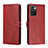Leather Case Stands Flip Cover Holder H02X for Xiaomi Redmi Note 11 4G (2022) Red