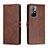 Leather Case Stands Flip Cover Holder H02X for Xiaomi Redmi Note 11 5G