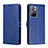 Leather Case Stands Flip Cover Holder H02X for Xiaomi Redmi Note 11 5G Blue