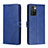 Leather Case Stands Flip Cover Holder H02X for Xiaomi Redmi Note 11S 4G Blue