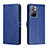 Leather Case Stands Flip Cover Holder H02X for Xiaomi Redmi Note 11T 5G Blue