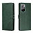 Leather Case Stands Flip Cover Holder H02X for Xiaomi Redmi Note 11T 5G Green