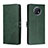 Leather Case Stands Flip Cover Holder H02X for Xiaomi Redmi Note 9 5G Green