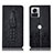 Leather Case Stands Flip Cover Holder H03P for Motorola Moto Edge X30 Pro 5G Black