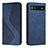 Leather Case Stands Flip Cover Holder H03X for Google Pixel 6a 5G Blue