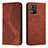 Leather Case Stands Flip Cover Holder H03X for Motorola Moto E13 Brown