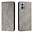 Leather Case Stands Flip Cover Holder H03X for Motorola Moto Edge 30 Neo 5G Gray