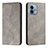 Leather Case Stands Flip Cover Holder H03X for Motorola Moto G 5G (2023) Gray