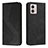 Leather Case Stands Flip Cover Holder H03X for Motorola Moto G53j 5G Black