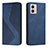 Leather Case Stands Flip Cover Holder H03X for Motorola Moto G53j 5G Blue