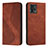 Leather Case Stands Flip Cover Holder H03X for Motorola Moto G72 Brown