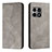 Leather Case Stands Flip Cover Holder H03X for OnePlus 10 Pro 5G Gray