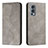 Leather Case Stands Flip Cover Holder H03X for OnePlus Nord 2 5G Gray