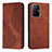 Leather Case Stands Flip Cover Holder H03X for Xiaomi Mi 11T 5G Brown