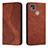 Leather Case Stands Flip Cover Holder H03X for Xiaomi POCO C31 Brown