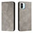 Leather Case Stands Flip Cover Holder H03X for Xiaomi Poco C50 Gray