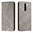 Leather Case Stands Flip Cover Holder H03X for Xiaomi Poco M2 Gray