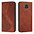 Leather Case Stands Flip Cover Holder H03X for Xiaomi Poco M2 Pro Brown