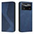 Leather Case Stands Flip Cover Holder H03X for Xiaomi Poco X4 Pro 5G Blue
