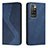 Leather Case Stands Flip Cover Holder H03X for Xiaomi Redmi 10 (2022) Blue