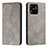 Leather Case Stands Flip Cover Holder H03X for Xiaomi Redmi 10 India Gray