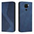Leather Case Stands Flip Cover Holder H03X for Xiaomi Redmi 10X 4G Blue