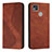 Leather Case Stands Flip Cover Holder H03X for Xiaomi Redmi 9 India Brown