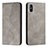 Leather Case Stands Flip Cover Holder H03X for Xiaomi Redmi 9A Gray