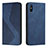 Leather Case Stands Flip Cover Holder H03X for Xiaomi Redmi 9i Blue