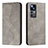 Leather Case Stands Flip Cover Holder H03X for Xiaomi Redmi K50 Ultra 5G Gray