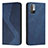 Leather Case Stands Flip Cover Holder H03X for Xiaomi Redmi Note 10 5G Blue