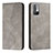 Leather Case Stands Flip Cover Holder H03X for Xiaomi Redmi Note 10 5G Gray