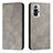 Leather Case Stands Flip Cover Holder H03X for Xiaomi Redmi Note 10 Pro 4G Gray