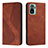 Leather Case Stands Flip Cover Holder H03X for Xiaomi Redmi Note 10S 4G Brown