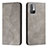 Leather Case Stands Flip Cover Holder H03X for Xiaomi Redmi Note 10T 5G Gray