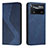 Leather Case Stands Flip Cover Holder H03X for Xiaomi Redmi Note 11E Pro 5G Blue