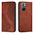 Leather Case Stands Flip Cover Holder H03X for Xiaomi Redmi Note 11T 5G Brown