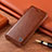 Leather Case Stands Flip Cover Holder H04P for Google Pixel 8 5G Brown