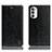 Leather Case Stands Flip Cover Holder H04P for Motorola Moto Edge (2022) 5G Black