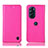 Leather Case Stands Flip Cover Holder H04P for Motorola Moto Edge X30 5G Hot Pink