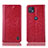 Leather Case Stands Flip Cover Holder H04P for Motorola Moto G50 5G Red