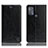 Leather Case Stands Flip Cover Holder H04P for Motorola Moto G50 Black