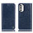 Leather Case Stands Flip Cover Holder H04P for Motorola MOTO G52 Blue