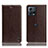 Leather Case Stands Flip Cover Holder H04P for Motorola Moto S30 Pro 5G Brown