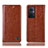 Leather Case Stands Flip Cover Holder H04P for OnePlus Nord N20 5G Light Brown